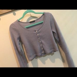 Brandy Melville purple sleeve croptop